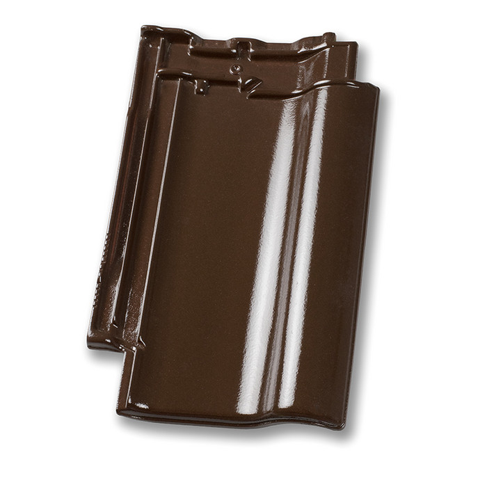 Керамическая черепица Nelskamp F 12, Коричневый глянцевый