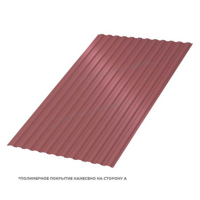 Профлист Металл Профиль МП-10 0,45 VikingMP® RAL 3011 Коричнево-красный | А - фото №1